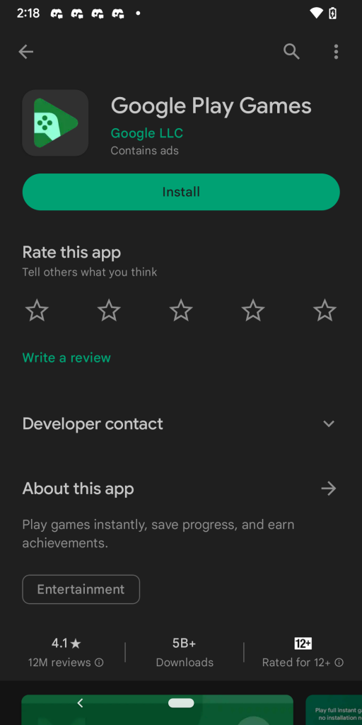 Download and Install the  Games App - Support